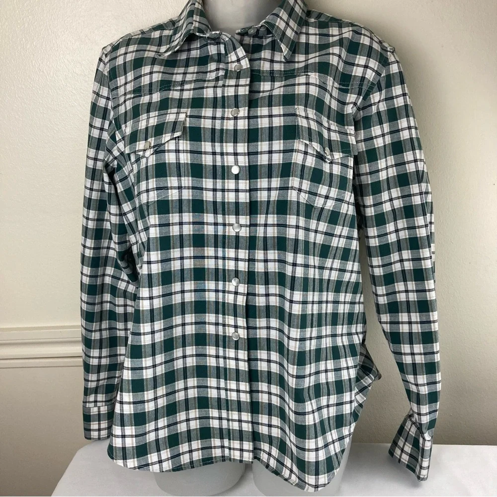 Vintage Rockies Forest Green Plaid Pearl Snap Western Shirt XL - Picture 1 of 14